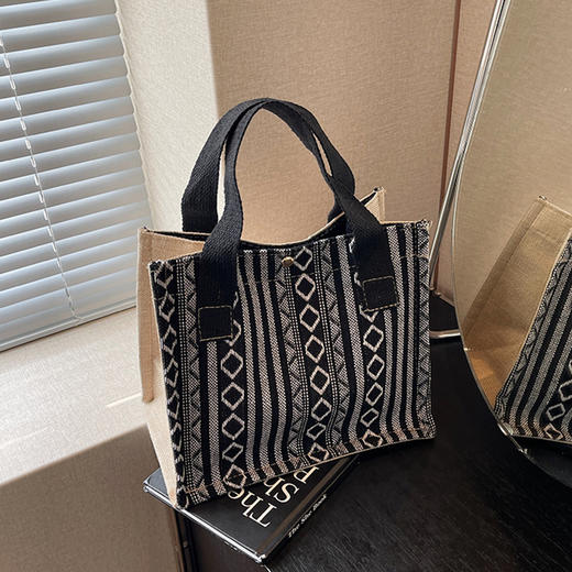 售完不补【敦煌丝路纹迹·托特包】民族风托特包包女 新款时尚手提包女小众设计编织包女 商品图5