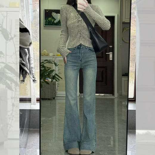 <曾小咸推荐> 【腿精秘器】2色直筒微喇牛仔裤  商品图12