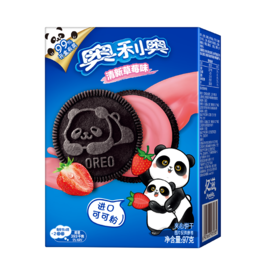 奥利奥 进口可可粉清新草莓味夹心饼干 97克/盒