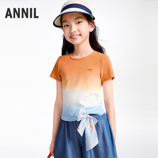 【实体店同款】女童短袖针织衫夏季新款安奈儿童装AG521673 商品图0
