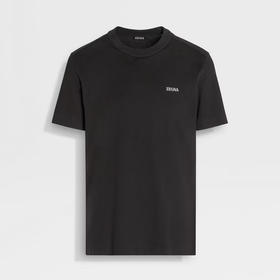 【二】ZEGNA 杰尼亚 男士字母徽标刺绣棉质圆领短袖T恤 黑色 E7360A5 B760 K09