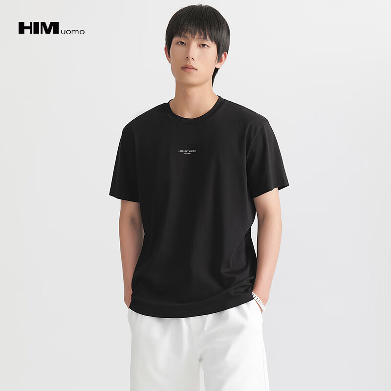 HIM漢崇  高周波工艺印花圆领T恤男修身柔软舒适短袖上衣 2026夏季