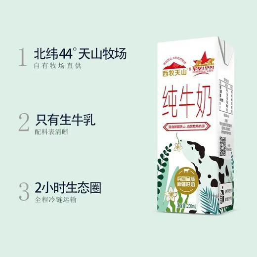 新疆西牧天山军垦1949纯牛奶200ml*4箱 商品图1