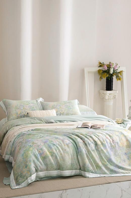 利路米夏季80S100%莱赛尔天丝四件套语觅绿 商品图2