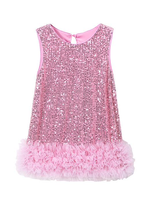 TUTU.KK裙夏新款儿童背心裙亮片网纱连衣裙圆领无袖儿童连衣裙90-130 商品图3