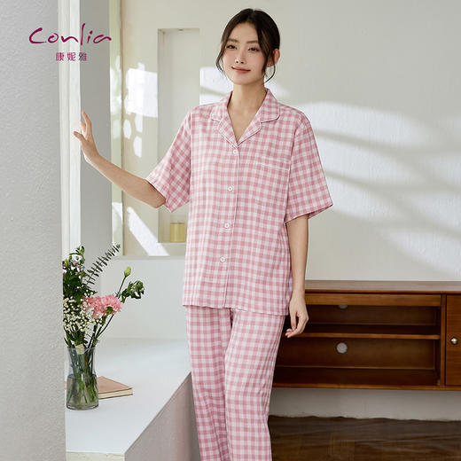 康妮雅女式短袖长裤套装 商品图0