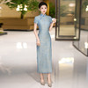 WX-2025春季新款真丝旗袍中式桑蚕丝连衣裙手工缝制送考宴席日常可穿 商品缩略图2