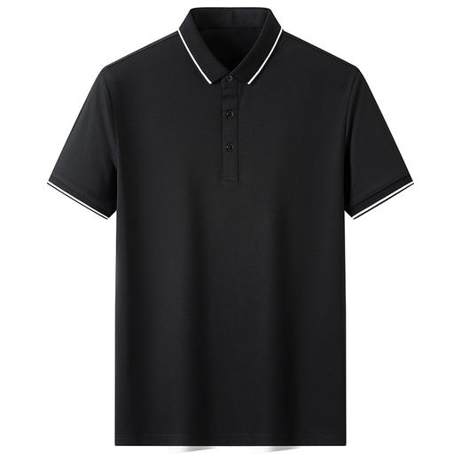 桑蚕丝短袖t恤 男士夏季新款时尚简约翻领纯色薄款polo衫男装 商品图5