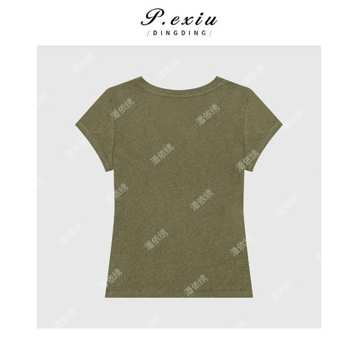 PanYiXiu/潘依绣亚麻清凉感舒适透气百搭短袖T恤 WH00323 商品图2