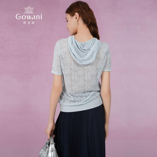 乔万尼针织衫女新款短袖连帽衫EM2M912 商品图4