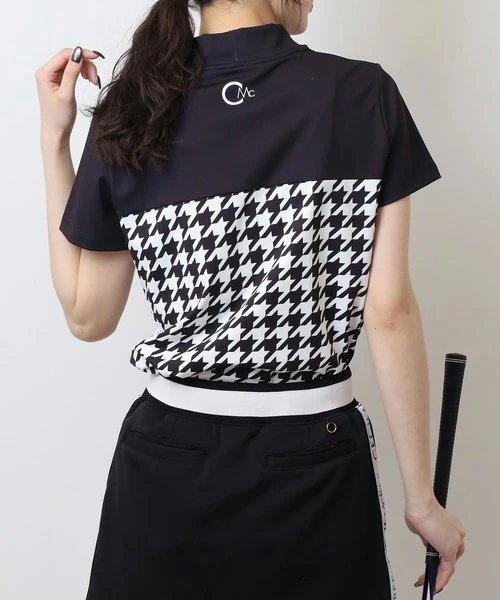 CECIL McBEE green 高尔夫女士 干鸟格半高领短袖T恤 运动户外 商品图3