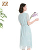 佐尔美夏季新款国风时尚气质碎花桑蚕丝短袖连衣裙女M42LS45 商品缩略图4