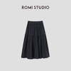 ROMI STUDIO春夏设计感简约复古洗水做旧棉质碎褶半裙 RWCSXM1684 商品缩略图1