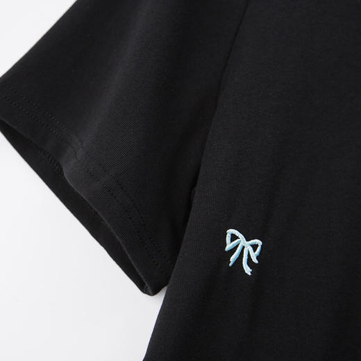 奢姿大码女装2025夏季减龄蝴蝶结刺绣时尚T恤胖妹妹简约百搭上衣5552164256 商品图3