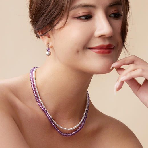 【石榴婆专享】Manreya玛芮雅“叠·变”珍珠水晶双层项链礼盒，礼盒+礼袋 商品图2