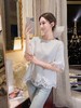 张心子【白茶物语】圆领蕾丝拼接T恤上衣 U2504072 商品缩略图3