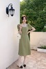 Le Malene 豆绿色方领泡泡袖连衣裙 18199 商品缩略图0