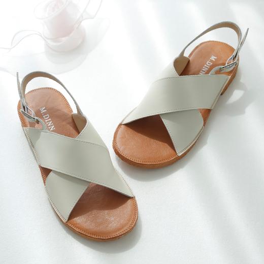 觅槿M.DINN马卡龙色系凉鞋 | 牛皮➕牛筋底➕交叉绑带设计，穿一整个夏天 商品图2