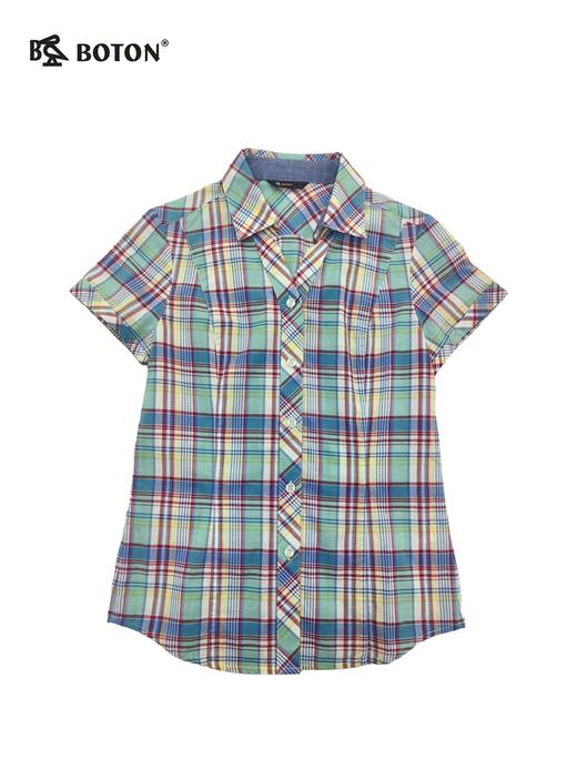 【第2件半价！尾货清仓不退换】波顿女士休闲格仔短袖衬衫LS731215 商品图4