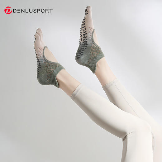 渐变扎染瑜伽袜子防滑专业女普拉提专用鞋夏季薄款运动分趾 商品图10