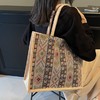【敦煌菱形纹托特包】大容量亚麻托特包包  新款手工编织妈咪包女时尚通勤单肩手提包 商品缩略图3