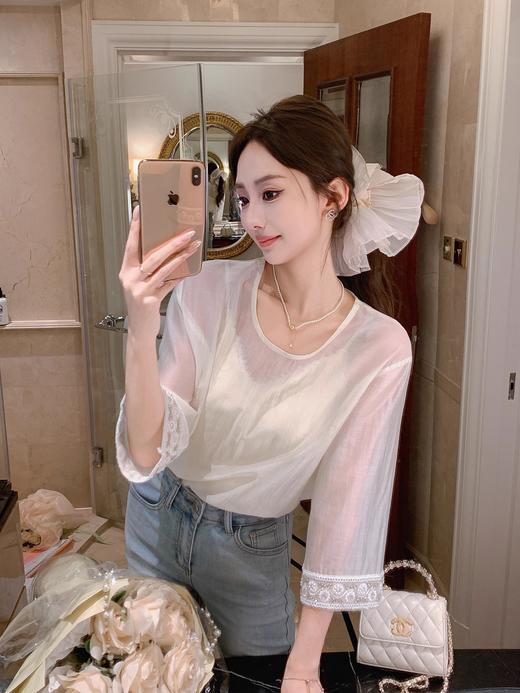 张心子【蝉翼美人】轻薄防晒雪纺衫上衣 U2504073 商品图8