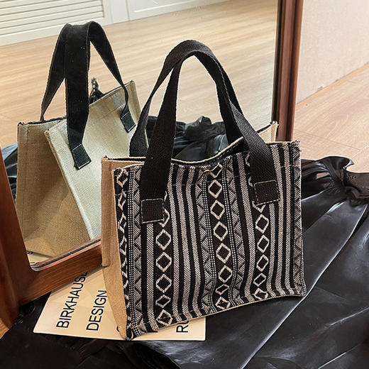 售完不补【敦煌丝路纹迹·托特包】民族风托特包包女 新款时尚手提包女小众设计编织包女 商品图2