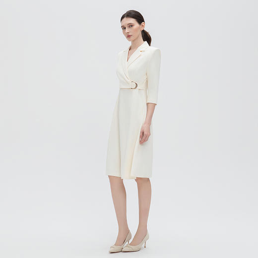 IWY/气质米白色西装连衣裙女气质高端教资面试职业裙七分袖正装Q14314 商品图1