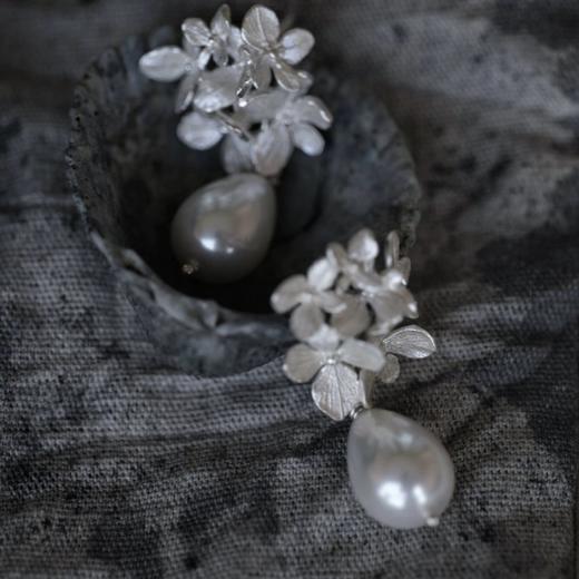 【夏花】925锆石花朵四叶花珍珠耳饰【JHY-E001026Y】 商品图3