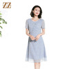 佐尔美夏季新款时尚气质碎花桑蚕丝短袖连衣裙女M42LS50 商品缩略图1