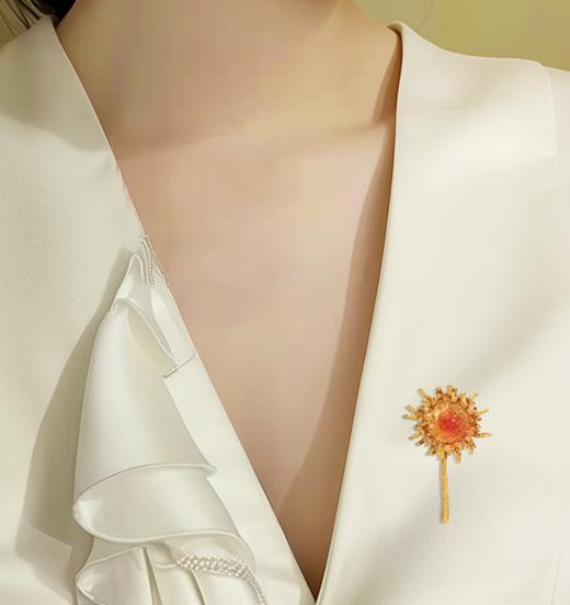 国博×朱炳仁铜向日葵系列 ，铜雕非遗艺术大师艺术衍生，每一朵都蕴含着向阳希望（胸针预售15天发货） 商品图12