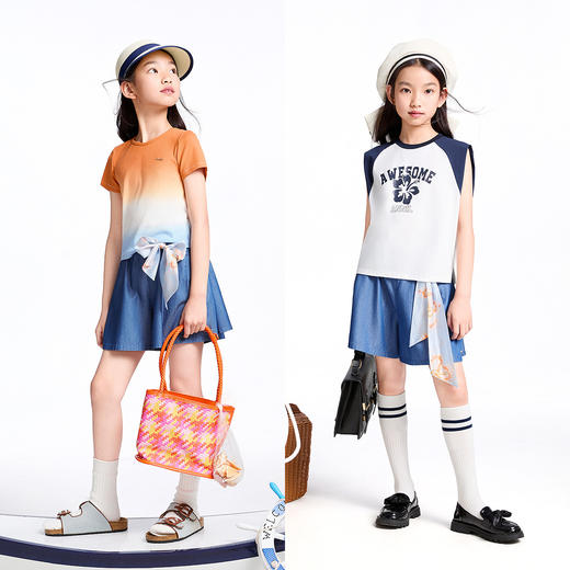 【实体店同款】女童全腰牛仔裙裤夏季新款安奈儿童装AG526686 商品图3