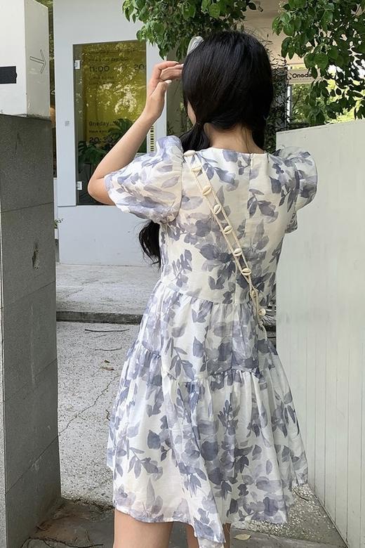 Stay2Weeks 圆领泡泡袖山水画连衣裙 18216 商品图4