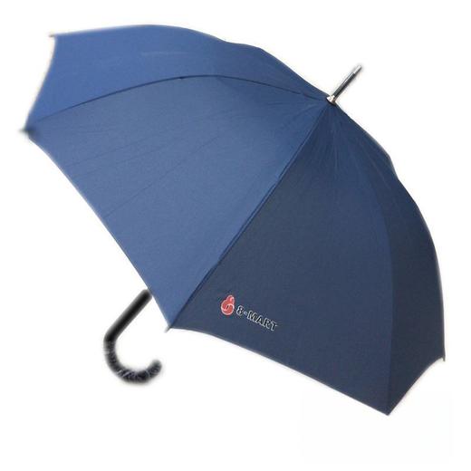 8字27寸自动铁中棒纤维直伞蓝色 商品图0