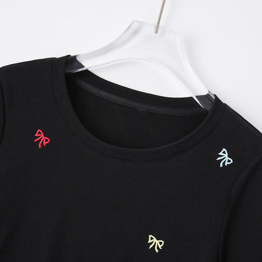 奢姿大码女装2025夏季减龄蝴蝶结刺绣时尚T恤胖妹妹简约百搭上衣5552164256 商品图2