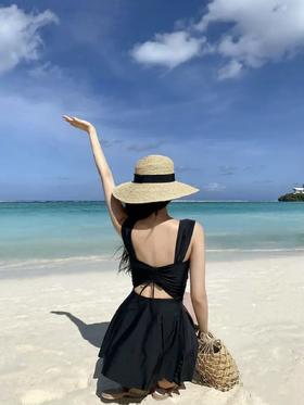 女神遮肉收腰泳衣系列 后背小心机镂空分体泳衣