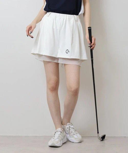 CECIL McBEE green 高尔夫女士 薄纱拼接短裤 防走光含内衬 商品图2