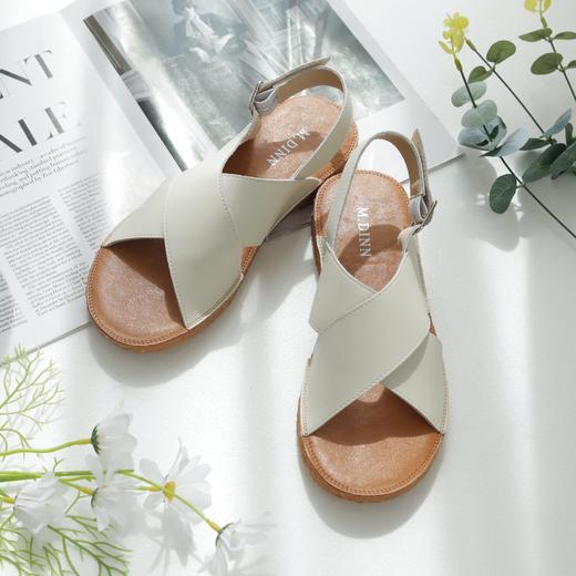 觅槿M.DINN马卡龙色系凉鞋 | 牛皮➕牛筋底➕交叉绑带设计，穿一整个夏天 商品图1