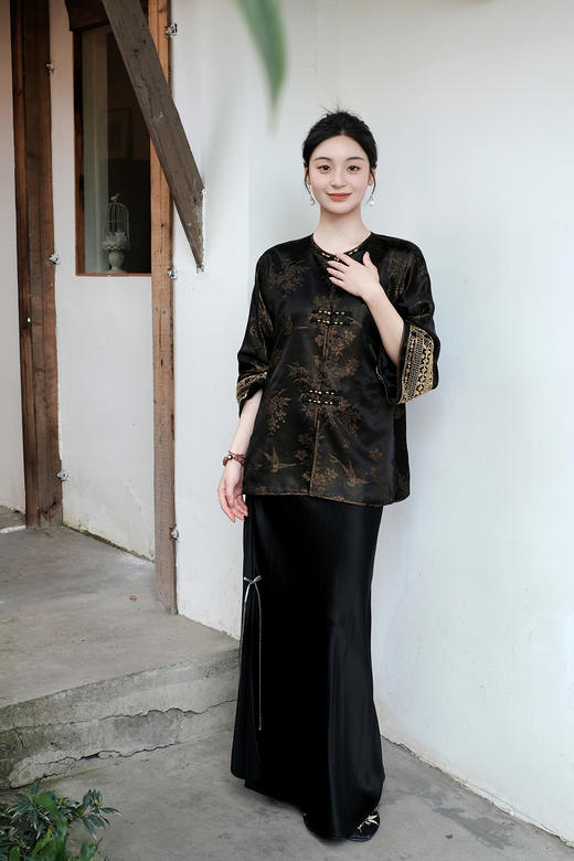 盛唐牡丹| 法式串珠喜上眉梢真丝外套 商品图5