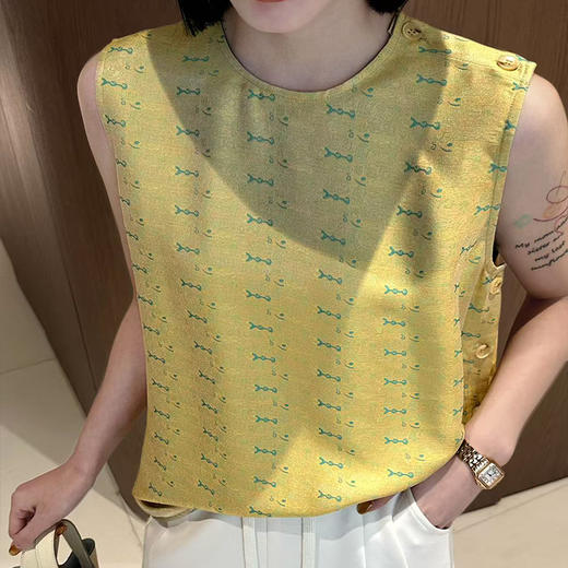 【现货】良木礼夏季真丝提花背心（325639） 商品图3