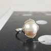 【天然正品】AU750白金镶钻镶天然马贝海水珍珠戒指14号（戒圈可改）女士现售价：3880！220325AH48 商品缩略图5