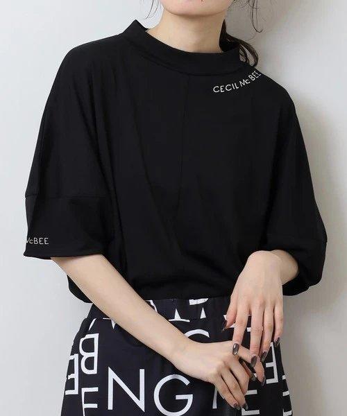 CECIL McBEE green 高尔夫女士 宽松落肩字母半袖T恤 简约舒适 商品图6