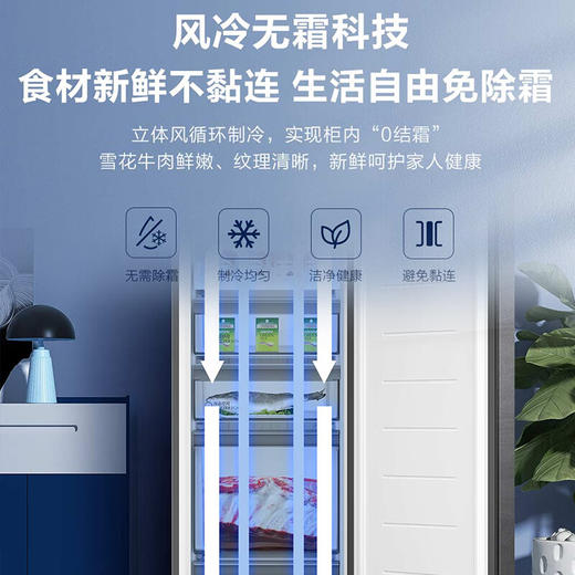 海尔（Haier）风冷无霜立式冰柜家用152升风冷无霜冷冻柜抽屉式侧开单门冰箱母乳BD-152WGHS9家电国家补贴20% 商品图4
