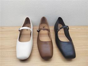 豪行时尚休闲真皮浅口平底女单鞋23370112