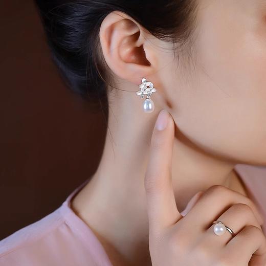 【夏花】925锆石花朵四叶花珍珠耳饰【JHY-E001026Y】 商品图2