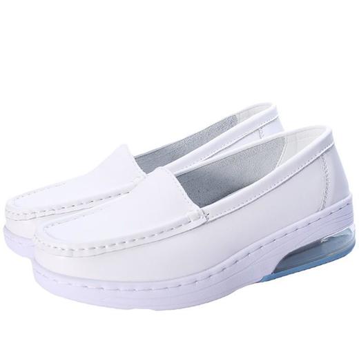 牛皮护士鞋女大气垫回弹舒适不累脚透气不臭脚白色医护鞋四季款 商品图1