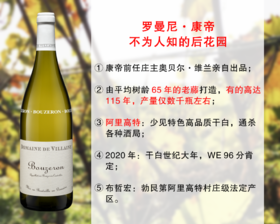 【最后6瓶，售完无补】康帝前庄主出品：维兰酒庄布哲宏干白（2020年）