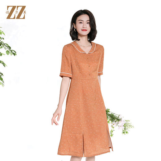 佐尔美夏季新款时尚气质桑蚕丝短袖连衣裙女M42LS52 商品图3