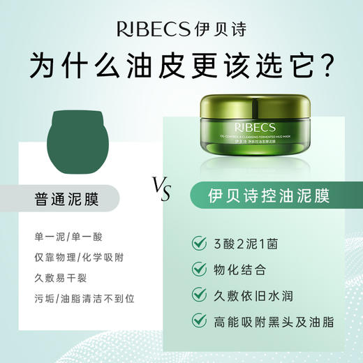【清洁】伊贝诗净肤控油发酵泥膜100g油皮缩毛孔 赶走黑白头 商品图2