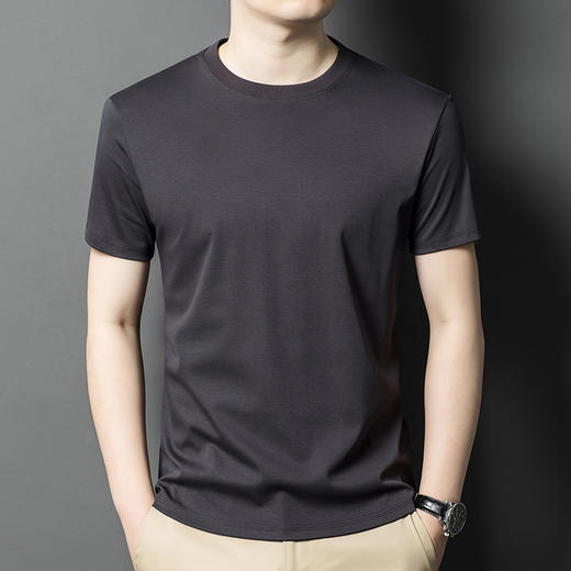 【纯棉三防黑科技男士t恤】夏季新款百搭休闲纯色圆领短袖男 商品图1